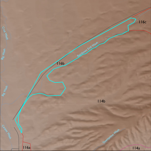 Map with the ELT 116b polygon highlighted.