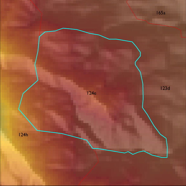 Map with the ELT 124e polygon highlighted.