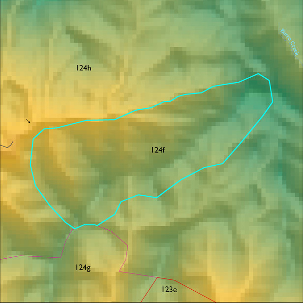 Map with the ELT 124f polygon highlighted.