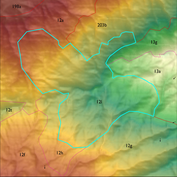 Map with the ELT 12l polygon highlighted.