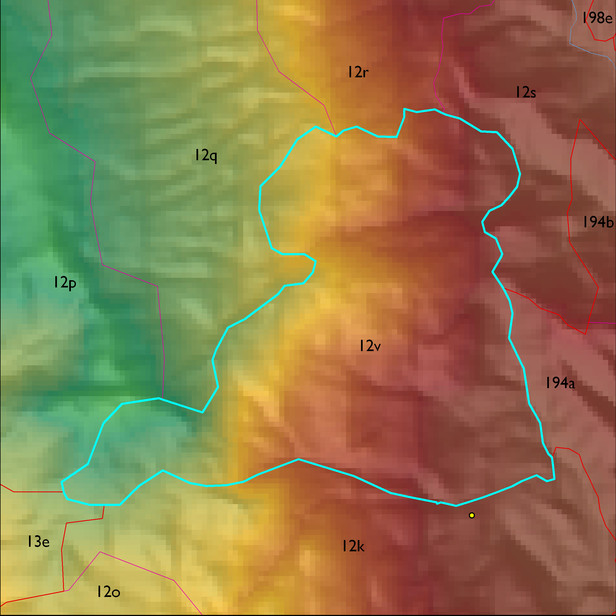 Map with the ELT 12v polygon highlighted.