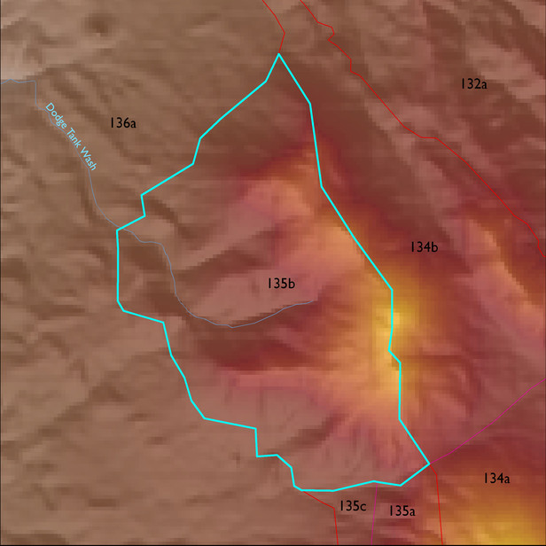 Map with the ELT 135b polygon highlighted.