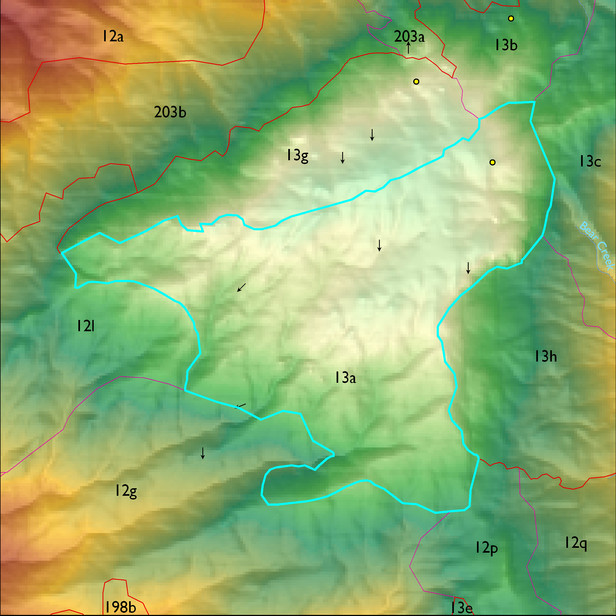 Map with the ELT 13a polygon highlighted.