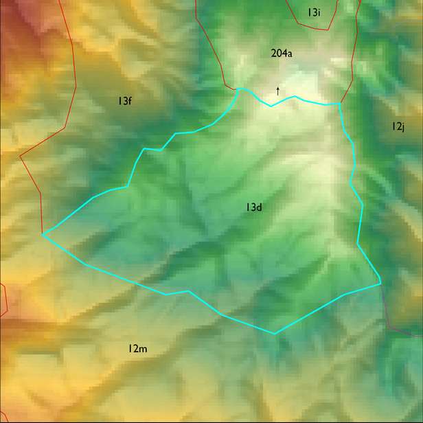 Map with the ELT 13d polygon highlighted.