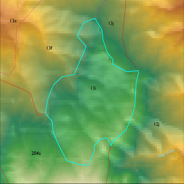 Map with the ELT 13i polygon highlighted.