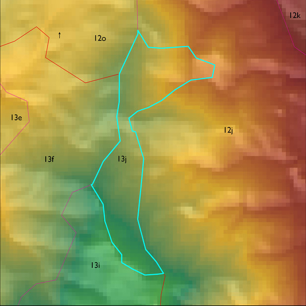 Map with the ELT 13j polygon highlighted.