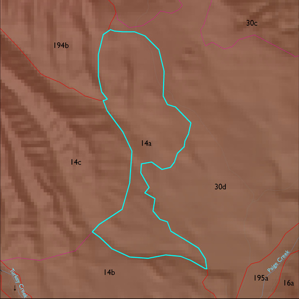 Map with the ELT 14a polygon highlighted.