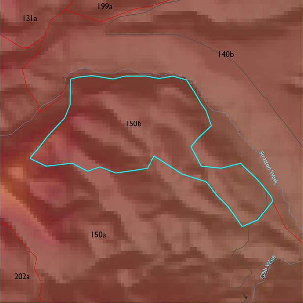 Map with the ELT 150b polygon highlighted.