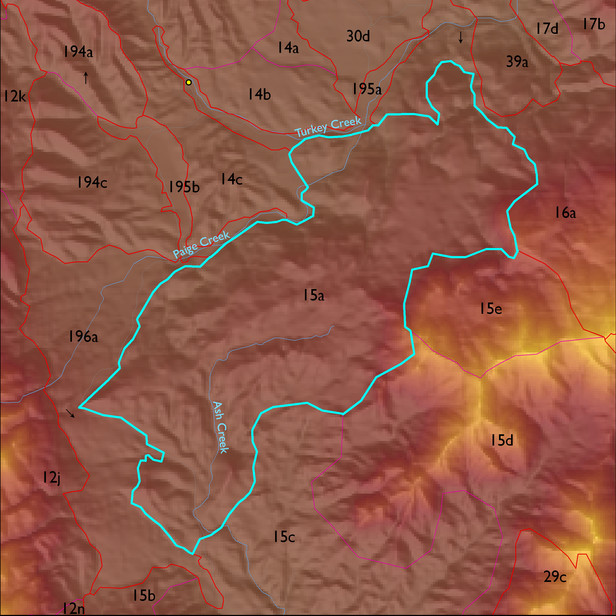 Map with the ELT 15a polygon highlighted.