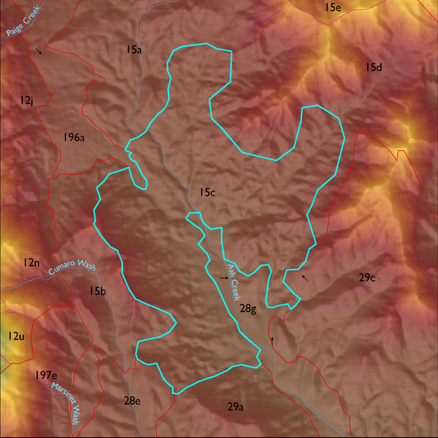 Map with the ELT 15c polygon highlighted.