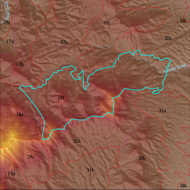 Map with the ELT 15f polygon highlighted.