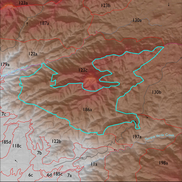 Map with the ELT 186a polygon highlighted.