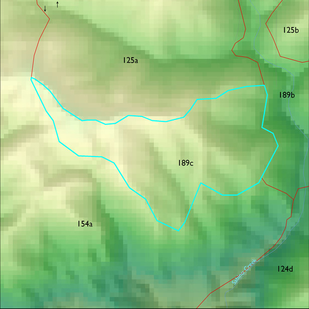 Map with the ELT 189c polygon highlighted.