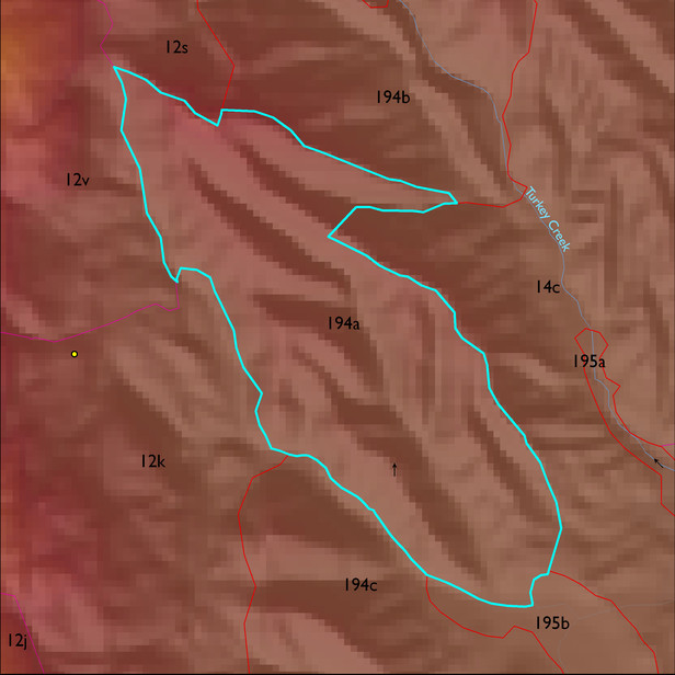 Map with the ELT 194a polygon highlighted.