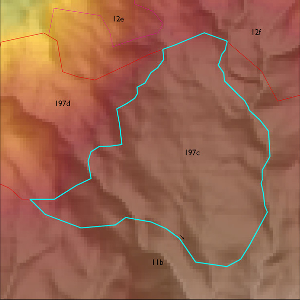 Map with the ELT 197c polygon highlighted.
