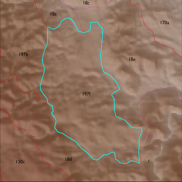 Map with the ELT 197f polygon highlighted.