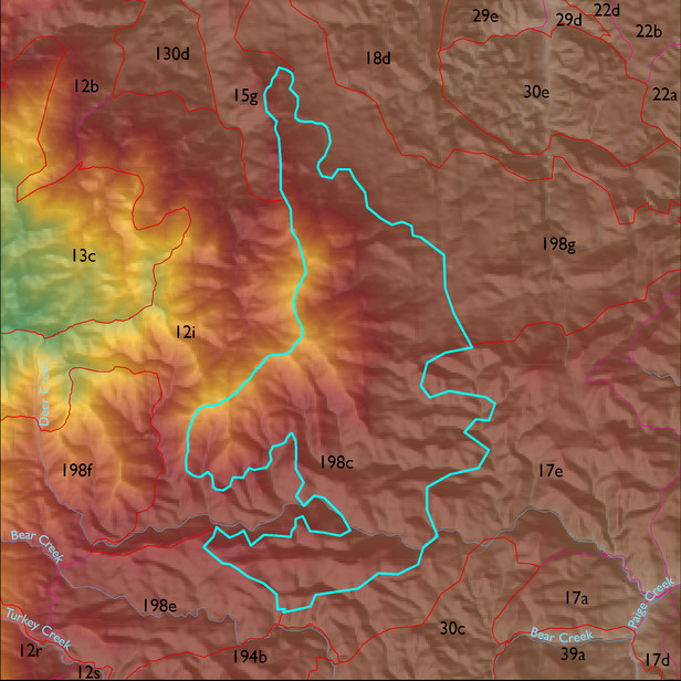 Map with the ELT 198c polygon highlighted.