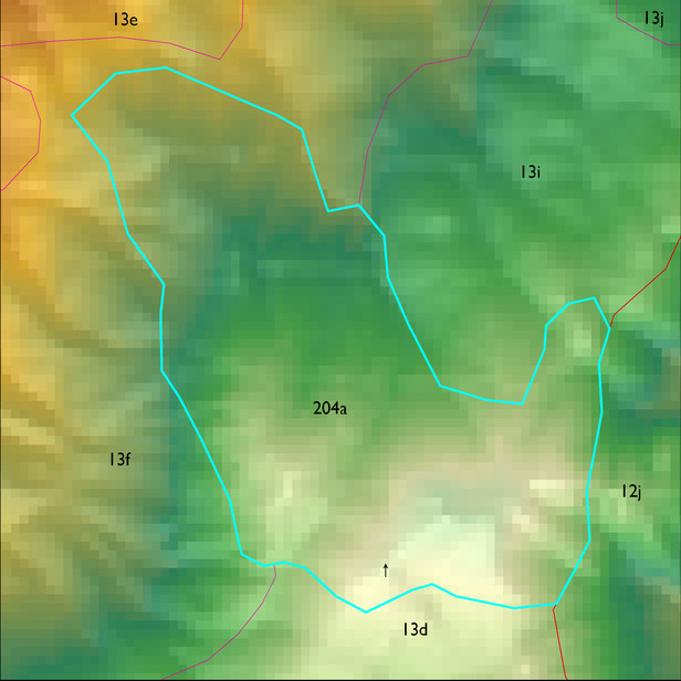 Map with the ELT 204a polygon highlighted.