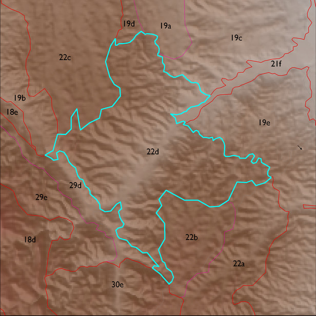 Map with the ELT 22d polygon highlighted.