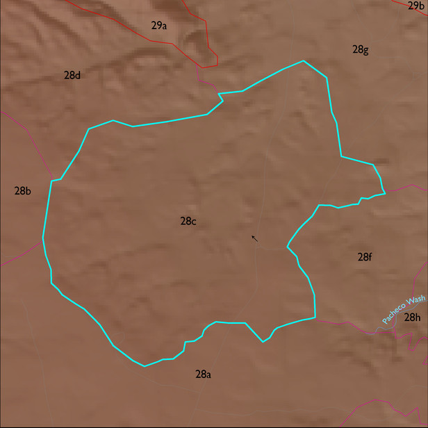 Map with the ELT 28c polygon highlighted.