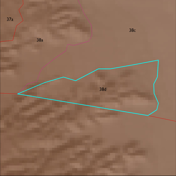 Map with the ELT 38d polygon highlighted.