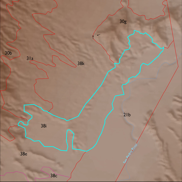 Map with the ELT 38i polygon highlighted.