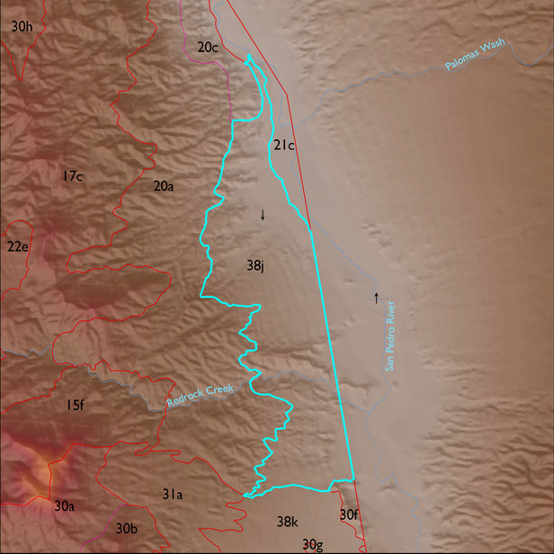 Map with the ELT 38j polygon highlighted.