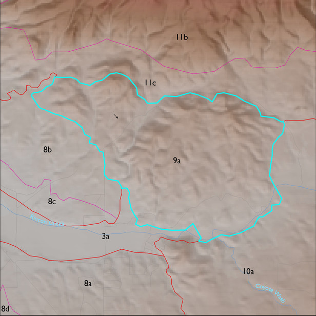 Map with the ELT 9a polygon highlighted.