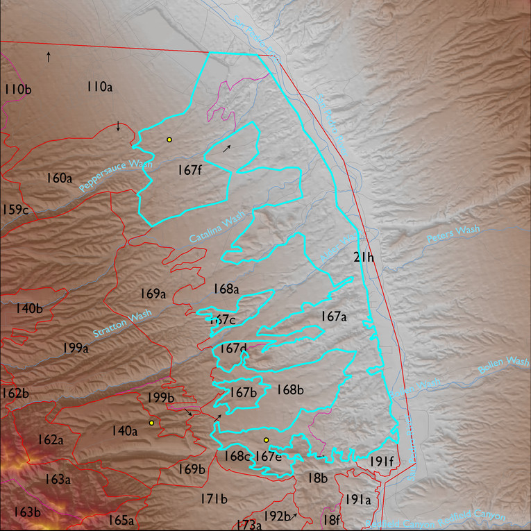 Map with the LTA 167 polygon highlighted.