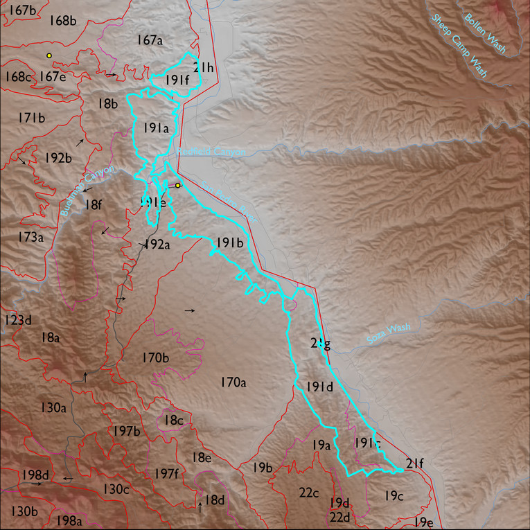 Map with the LTA 191 polygon highlighted.